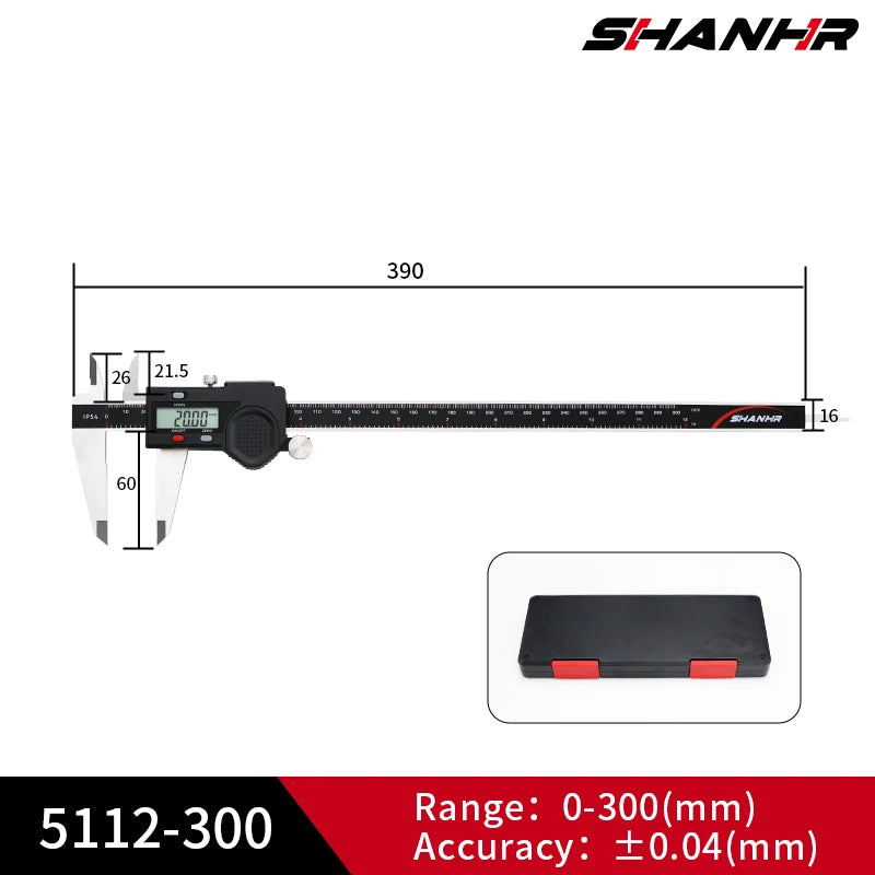 Hardened Stainless Steel Digital Caliper — 0.03mm Accuracy, Multiple Sizes