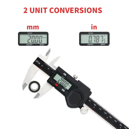 Hardened Stainless Steel Digital Caliper — 0.03mm Accuracy, Multiple Sizes