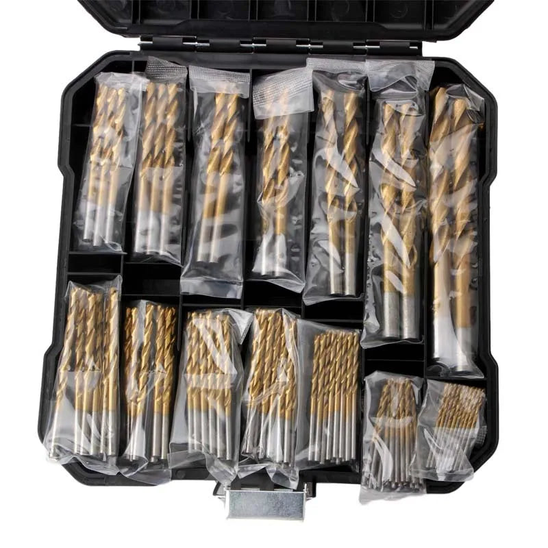 99-Piece HSS Titanium Drill Bit Set — Metal, Wood & Plastic