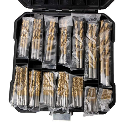 99-Piece HSS Titanium Drill Bit Set — Metal, Wood & Plastic