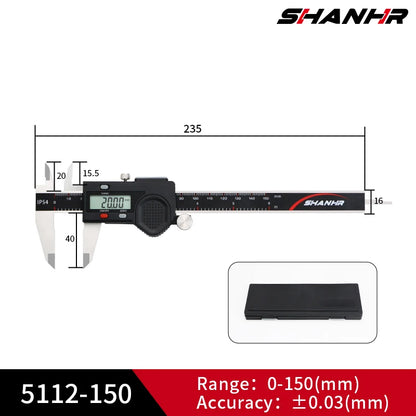 Hardened Stainless Steel Digital Caliper — 0.03mm Accuracy, Multiple Sizes