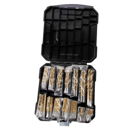 99-Piece HSS Titanium Drill Bit Set — Metal, Wood & Plastic