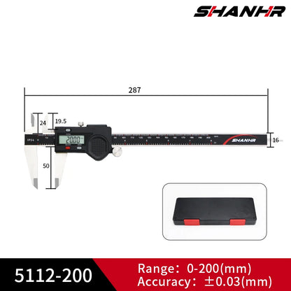Hardened Stainless Steel Digital Caliper — 0.03mm Accuracy, Multiple Sizes