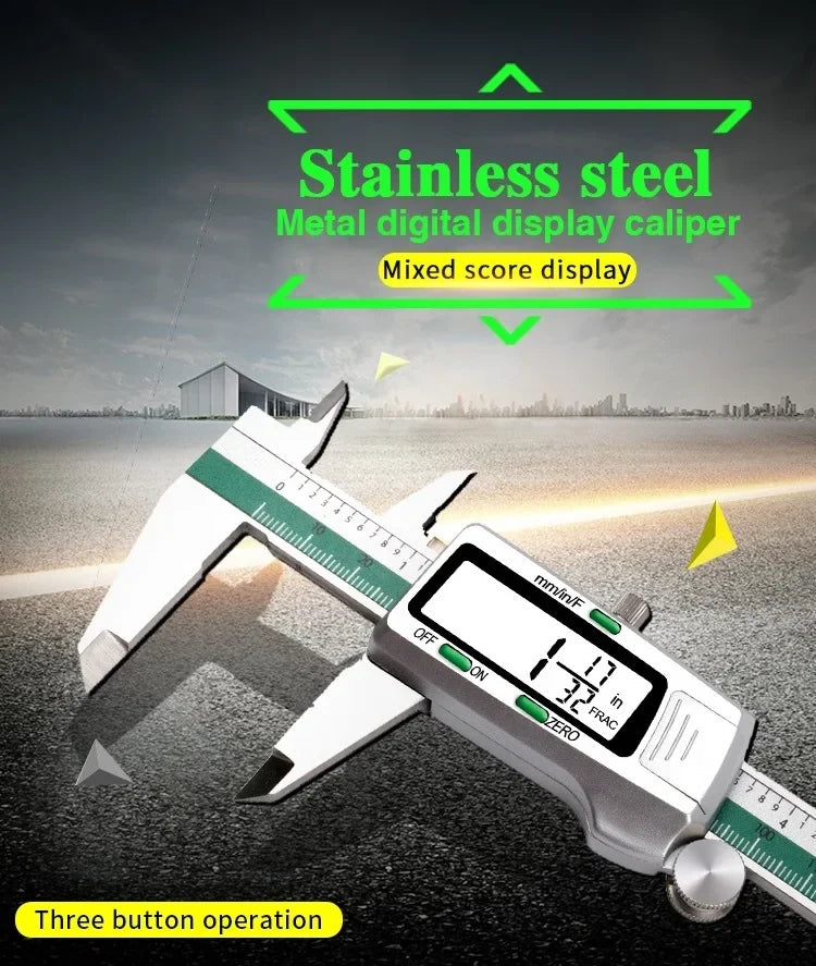 Digital Vernier Caliper 150mm — Fraction/MM/Inch, 0.01mm Precision