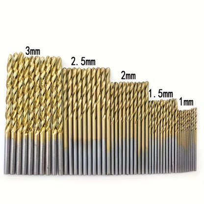 99-Piece HSS Titanium Drill Bit Set — Metal, Wood & Plastic